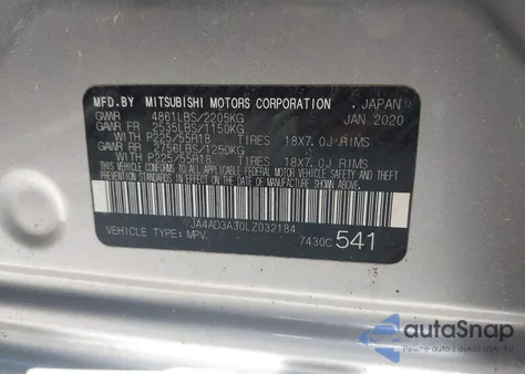 2020 Mitsubishi Outlander Se z USA, uszkodzony, nr VIN JA4AD3A30LZ032184